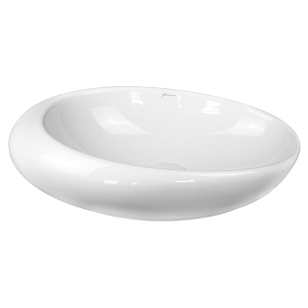Lavoar pe blat Fluminia Egg, oval, fără orificiu pentru baterie, 49x31 cm, alb [3]