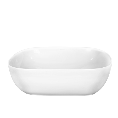 Lavoar pe blat Fluminia Fides, dreptunghiular, fără orificiu pentru baterie, 48.5 x 39.5 cm, alb [5]