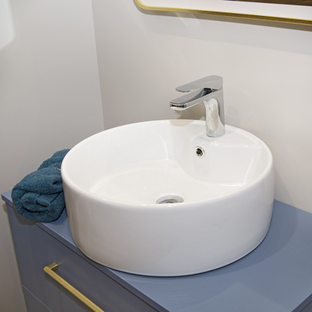 Lavoar pe blat Fluminia Ibiza Grande New, rotund, diametru 46,5 cm, alb [4]