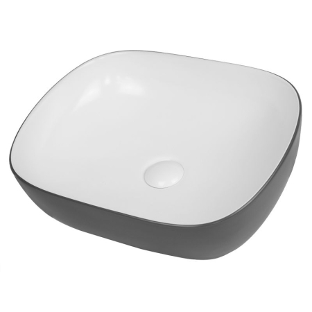 Lavoare - Lavoar pe blat, Fluminia, Indus, dreptunghiular, 48.5 x 39.5 cm, alb-gri