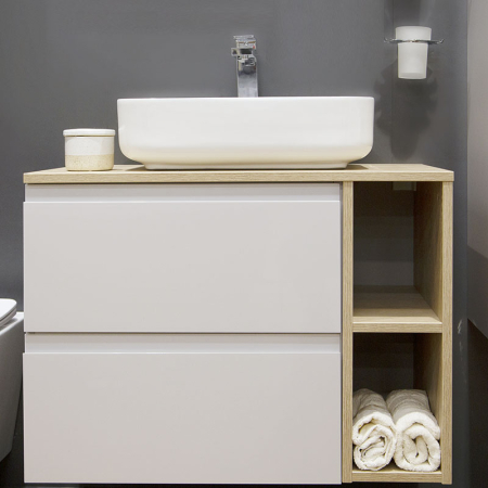 Lavoar pe blat Fluminia Juno, dreptunghiular, 55 x 45 cm, alb [5]