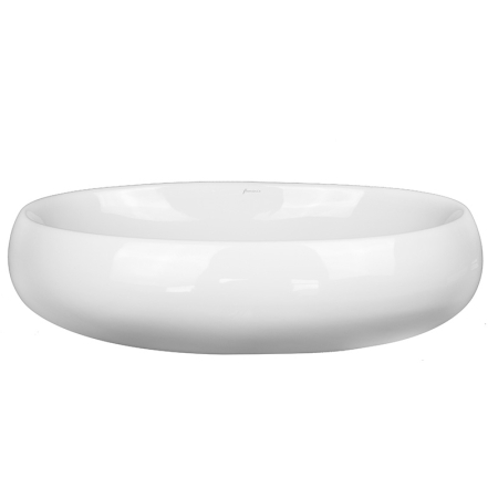Lavoar pe blat Fluminia Lheea, oval, fără orificiu pentru baterie, 58,5x40 cm, alb [4]