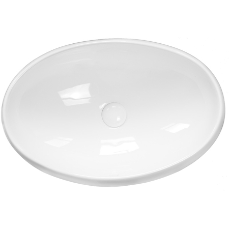 Lavoar pe blat Fluminia Lheea, oval, fără orificiu pentru baterie, 58,5x40 cm, alb [3]
