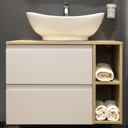 Lavoar pe blat Fluminia Loira New, oval, 59 x 39 cm, alb [4]