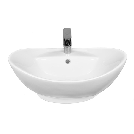 Lavoar pe blat Fluminia Loira New, oval, 59 x 39 cm, alb [6]
