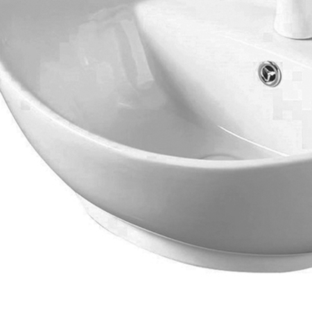 Lavoar pe blat Fluminia Loira New, oval, 59 x 39 cm, alb [1]