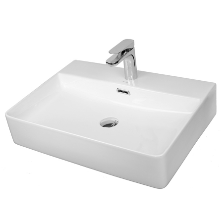 Baie - Lavoar pe blat Fluminia Mercur-52, dreptunghiular, 52 x 42 cm, alb