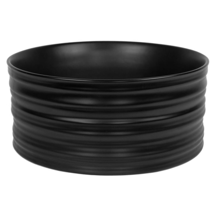 Lavoar pe blat Fluminia My Black Circle, rotund, diametru 41 cm, cu ventil, negru mat [1]