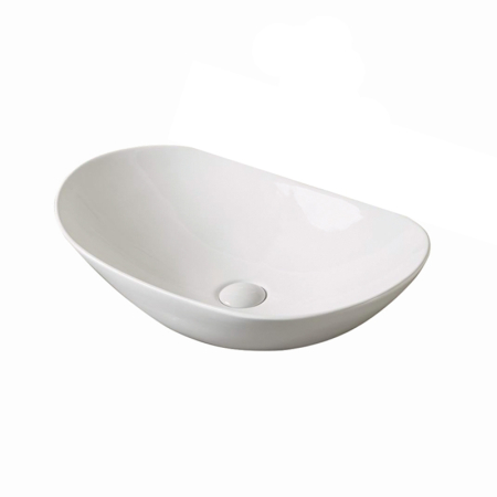 Baie - Lavoar pe blat, Fluminia, My Life, oval, 60,5 x 36 cm, alb