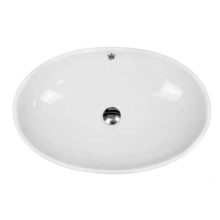 Lavoar pe blat Fluminia Nil, oval, 63,5 x 41,5 cm, alb [6]