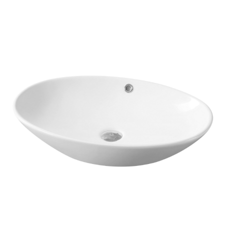 Baie - Lavoar pe blat Fluminia Nil, oval, 63,5 x 41,5 cm, alb