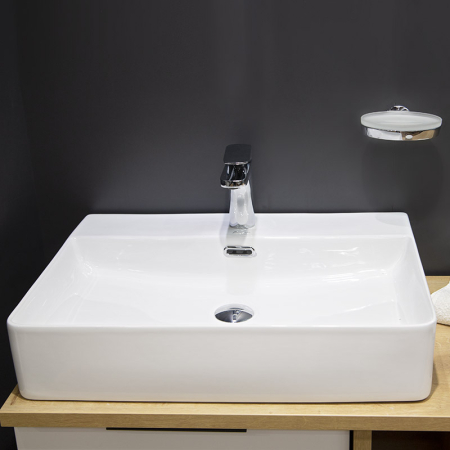 Lavoar pe blat, Fluminia, Pluto-50, dreptunghiular, 50 x 35,5 cm, alb [4]