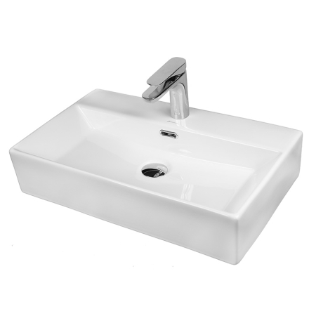 Baie - Lavoar pe blat Fluminia Pluto-60, dreptunghiular, 60 x 35 cm, alb