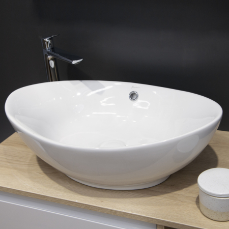 Lavoar pe blat Fluminia Rio Grande, oval, 58 x 37,5 cm, alb [5]