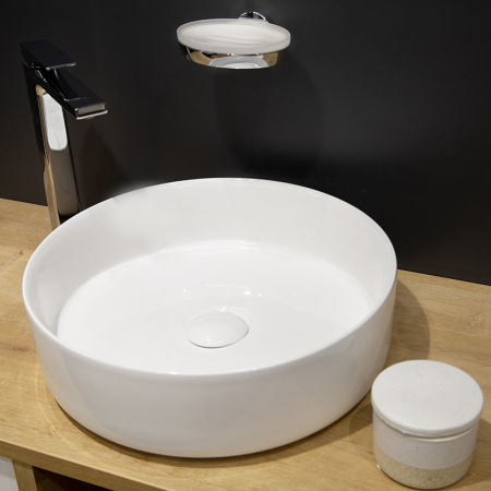 Lavoar pe blat Fluminia Alice, rotund, diametru 40 cm, alb [4]