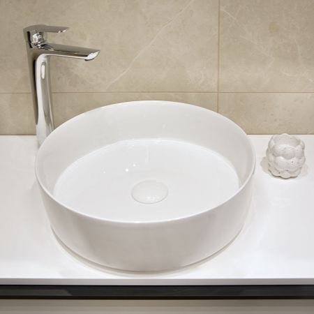 Lavoar pe blat Fluminia Alice, rotund, diametru 40 cm, alb [6]