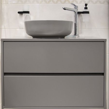 Lavoar pe blat Fluminia Amereta-MG, rotund, diametru 41 cm, gri mat [5]