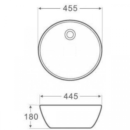 Lavoar rotund NEW YORK, din porțelan, montaj pe blat 45,5cm - alb [2]