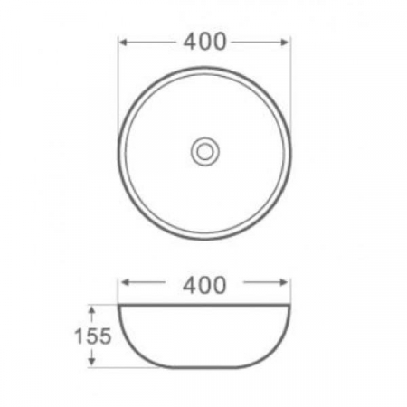 Lavoar rotund ORLANDO, din porțelan, montaj pe blat, 40cm - alb [1]