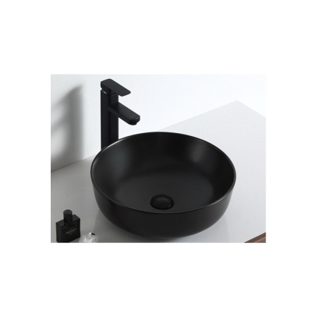 Lavoar pe blat Fluminia Amereta, rotund, 41,5 cm, negru mat [6]