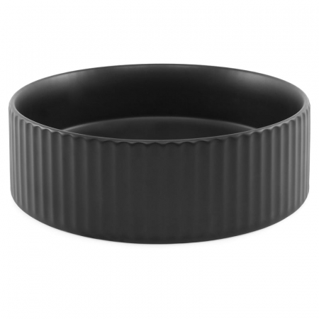 Lavoar rotund pe blat, cu riflaje 3D, negru mat Imperial Foglia [6]