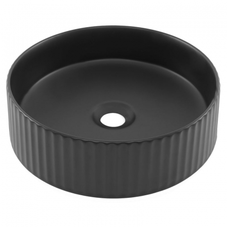 Lavoar rotund pe blat, cu riflaje 3D, negru mat Imperial Foglia [4]