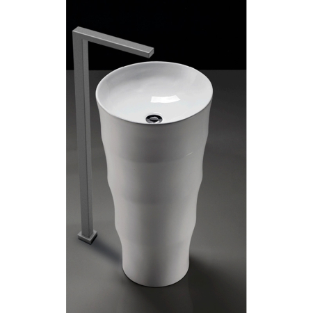 Lavoar stativ, Fluminia, Novicia, rotund, alb [3]