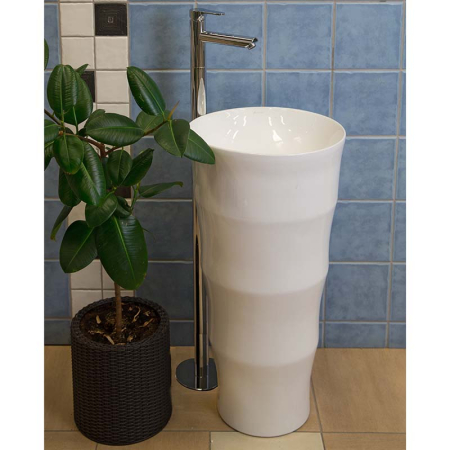 Lavoar stativ, Fluminia, Novicia, rotund, alb [4]