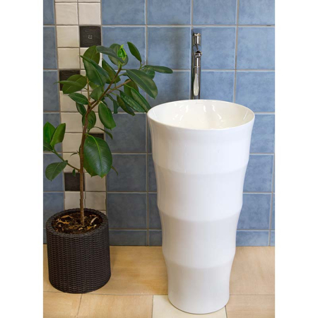 Lavoar stativ, Fluminia, Novicia, rotund, alb [6]