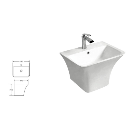 Lavoar suspendat BTW Fluminia Menad New, 53 cm, alb [1]