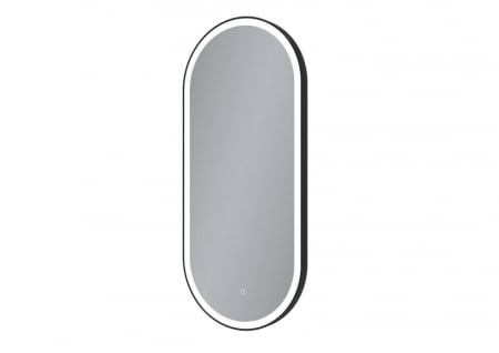 Oglindă LED cu dezaburire, cu ramă de aluminiu, negru, 40x90cm [2]