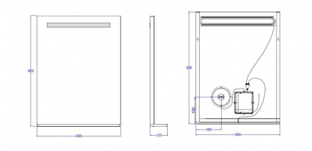Oglindă LED, cu poliță, cu oglindă cosmetică detașabila, lumină reglabilă, dezaburire, 2 db bluetooth, 60x80cm [1]