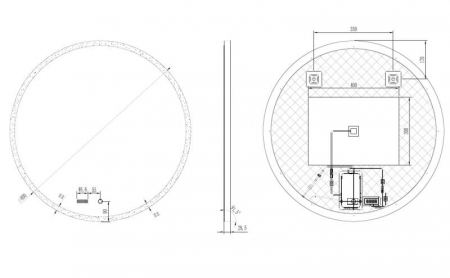 Oglindă LED, lumină reglabilă, dezaburire, ceas si temperatură, 80cm [1]