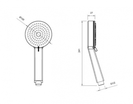 Pară de duș SPRINGFIELD, cu 3 funcții - crom [1]