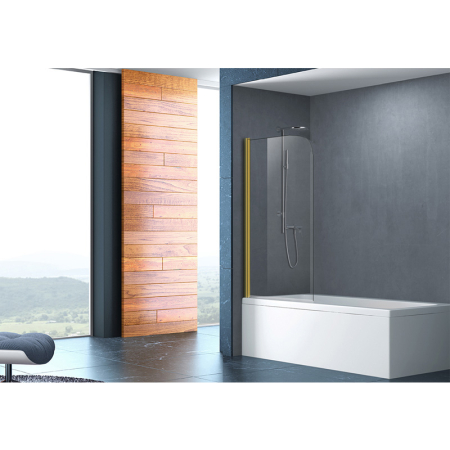 Paravan de cadă, Mediterraneo, Round 1, dintr-un singur element, 80 x 140 cm, auriu periat [3]