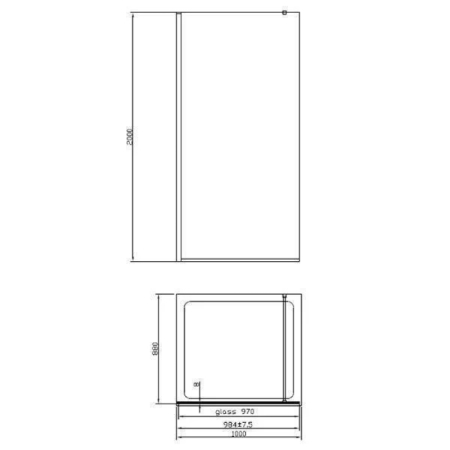 Paravan de dus Walk In , Foxy Black, 80 x 200 cm, easy clean, negru mat [1]