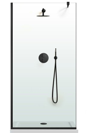 Perete transparent de sticlă 70X195 - Feronerie neagră [1]