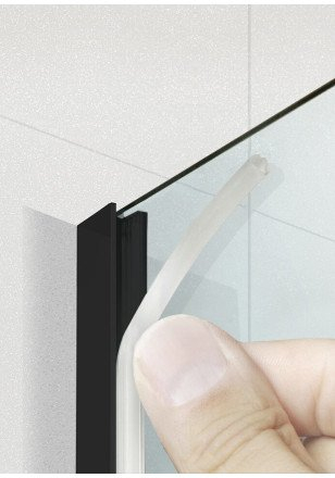 Perete transparent de sticlă 70X195 - Feronerie neagră [4]