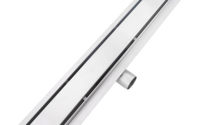 Rigolă de scurgere 2în1, din oțel inoxidabil, cu grilă reversibilă, 90cm - crom [1]