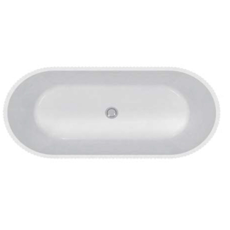 Salome 170, cadă ovală freestanding cu mască riflată, acril sanitar alb, cu instalație completă, 170x80x60 cm [1]