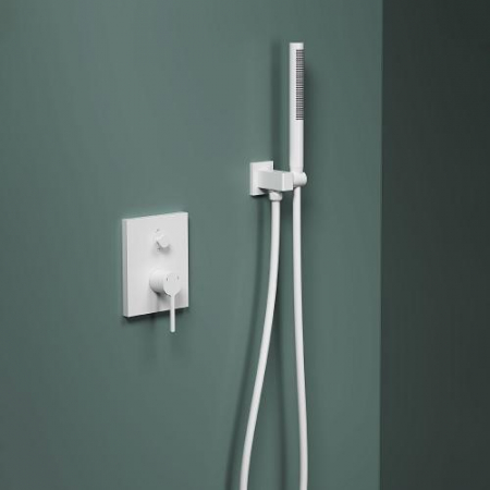 Set de duș cu termostat ELEGANT, incastrat in perete cu unitate interna - Alb mat [1]