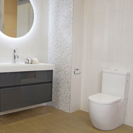 Set vas WC Fluminia Minerva, stativ, Rimless, cu rezervor și capac Soft Close & Easy Off, alb [5]