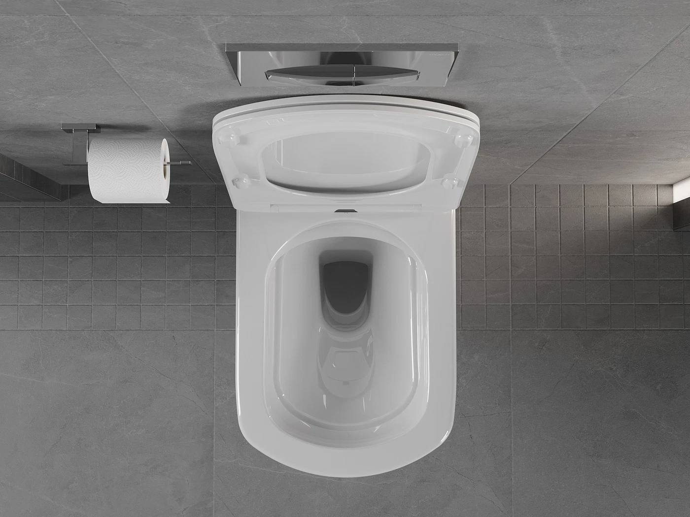 Set vas wc rimless suspendat, dreptunghiular, capac slim softclose, Foglia Bristol [4]