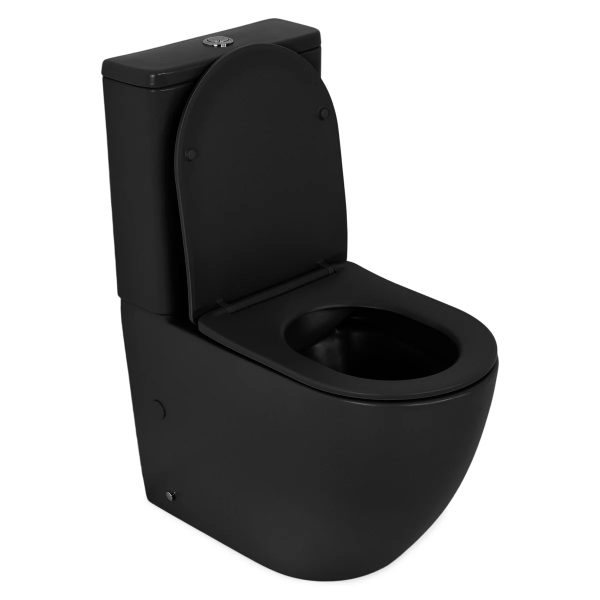 Set vas wc stativ rimless negru mat Foglia Oslo cu rezervor si capac soft close inclus [4]