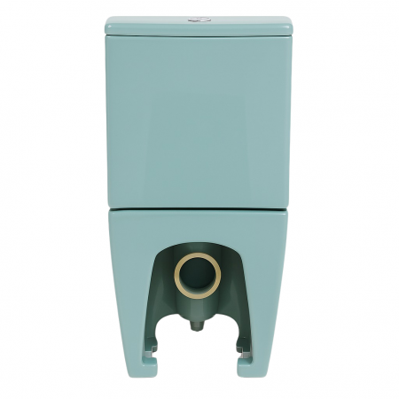 Set vas wc stativ rimless verde turcoaz mat Foglia Oslo cu rezervor si capac soft close inclus [5]