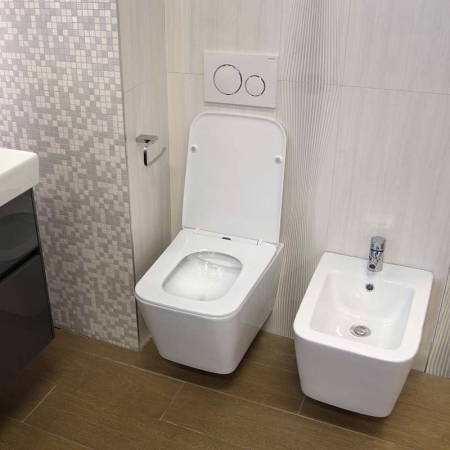 Set vas WC suspendat Fluminia Paris, rimless, cu capac Quick Release și Soft Close, alb [3]