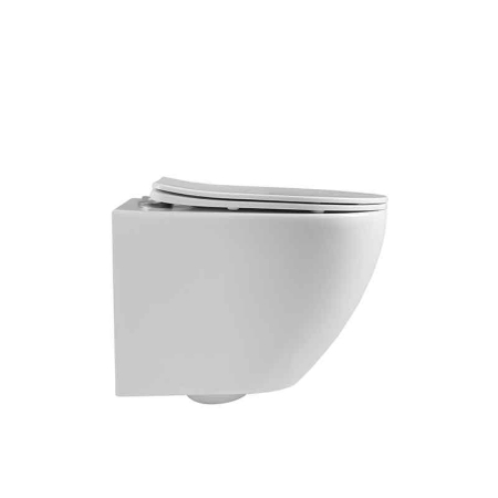 Set vas WC suspendat Fluminia, Ricci Tornado, spălare cu vârtej, 36 x 49 cm, alb [1]