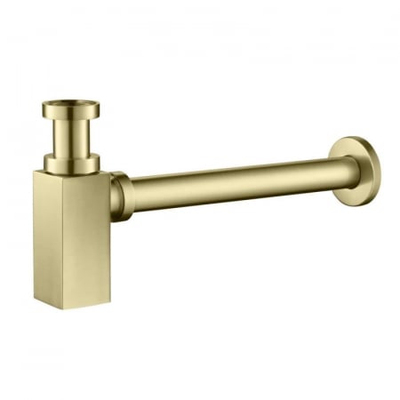 Sifoane, ventile si racorduri - Sifon de scurgere pentru lavoar, pătrat - auriu periat