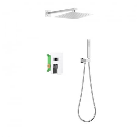 Sistem duș complet CUBEFIELD, cu montaj încastrat în perete - Crom