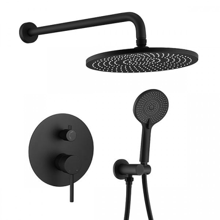 Sistem duș complet PALMFIELD, cu montaj încastrat în perete - negru [1]